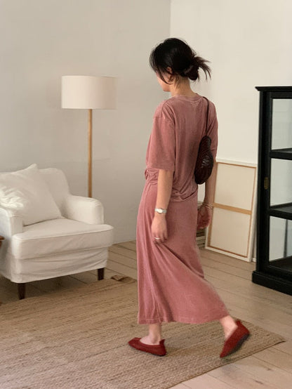 [HER&SHE 2025AW] Velvet Cozy Long Skirt