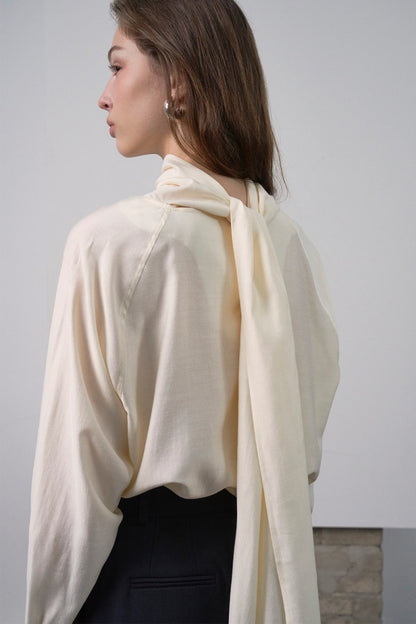 [HER&SHE 2025AW] Soft-belted Tie Blouse 