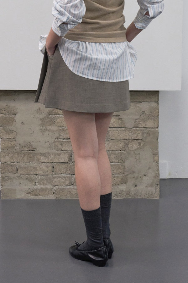 【HER&SHE 2025AW】Side Slit Skirt Pants (Wool blend ver)