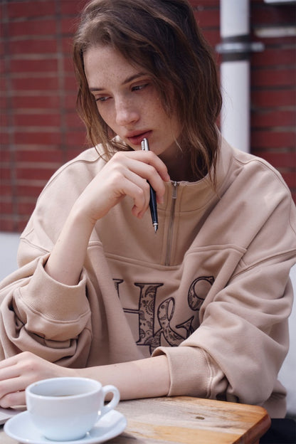 [HER&SHE 2025AW] Paisley Semi Zip-Up Sweatshirt