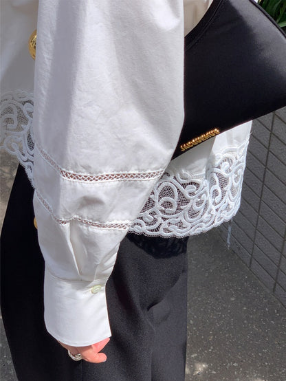 [HER&SHE 2025AW] A Lace Bell Shirt 