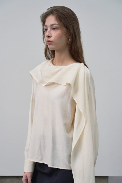 [HER&SHE 2025AW] Soft-belted Tie Blouse 