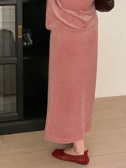 [HER&SHE 2025AW] Velvet Cozy Long Skirt