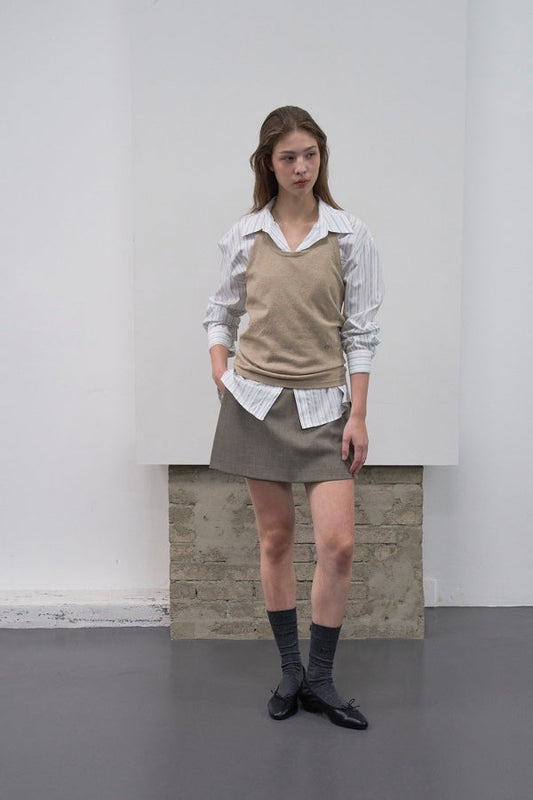 [HER&SHE 2025AW] Side Slit Skirt Pants (Wool blend ver)