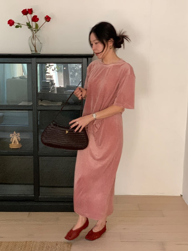 【HER&SHE 2025AW】Velvet Cozy Long Skirt