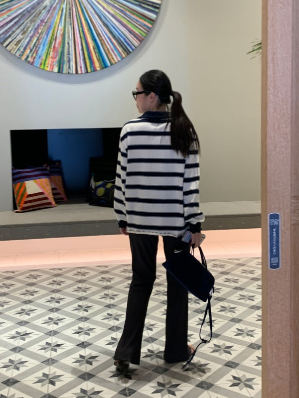 【HER&SHE 2025AW】Frill Striped Long Sleeve