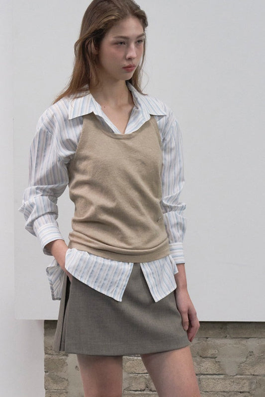 [HER&SHE 2025AW] Side Slit Skirt Pants (Wool blend ver)