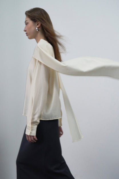 [HER&SHE 2025AW] Soft-belted Tie Blouse 
