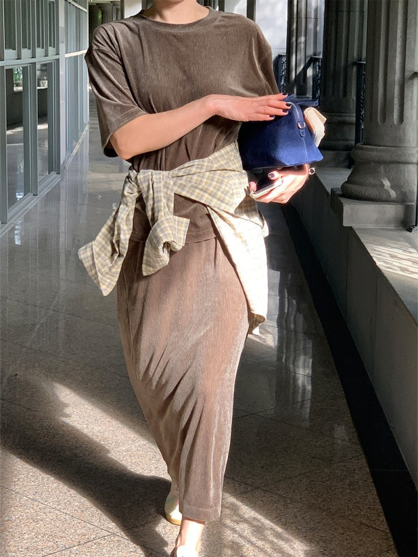 【HER&SHE 2025AW】Velvet Cozy Long Skirt