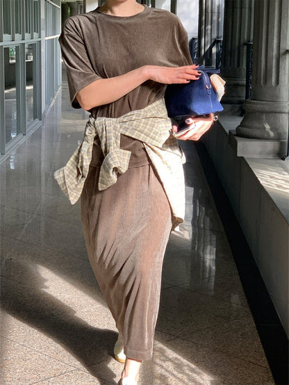 [HER&SHE 2025AW] Velvet Cozy Long Skirt