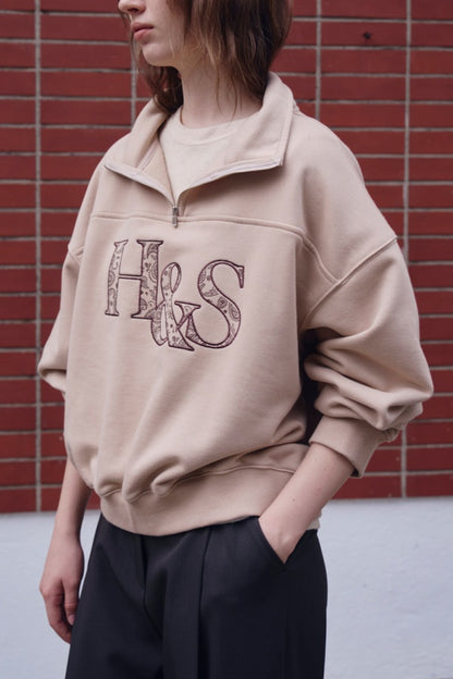 [HER&SHE 2025AW] Paisley Semi Zip-Up Sweatshirt