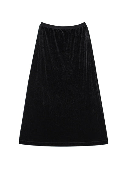 [HER&SHE 2025AW] Velvet Cozy Long Skirt