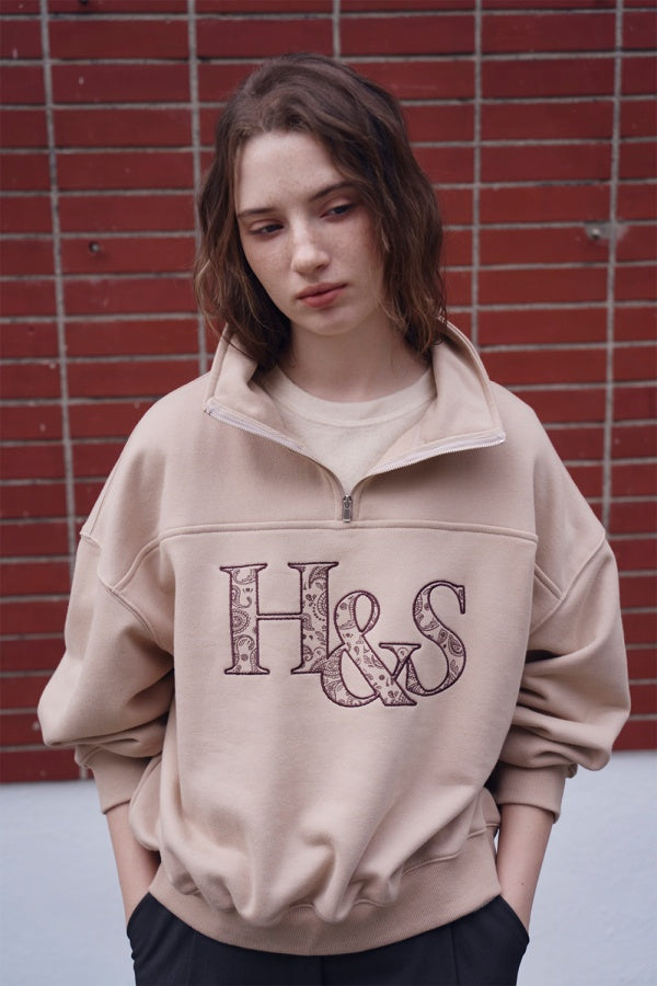 【HER&SHE 2025AW】Paisley Semi Zip-Up Sweatshirt