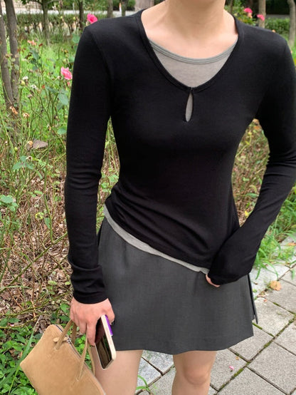 [HER&SHE 2025AW] Scoop Layered T-Shirt