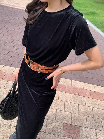[HER&SHE 2025AW] Velvet Cozy Long Skirt