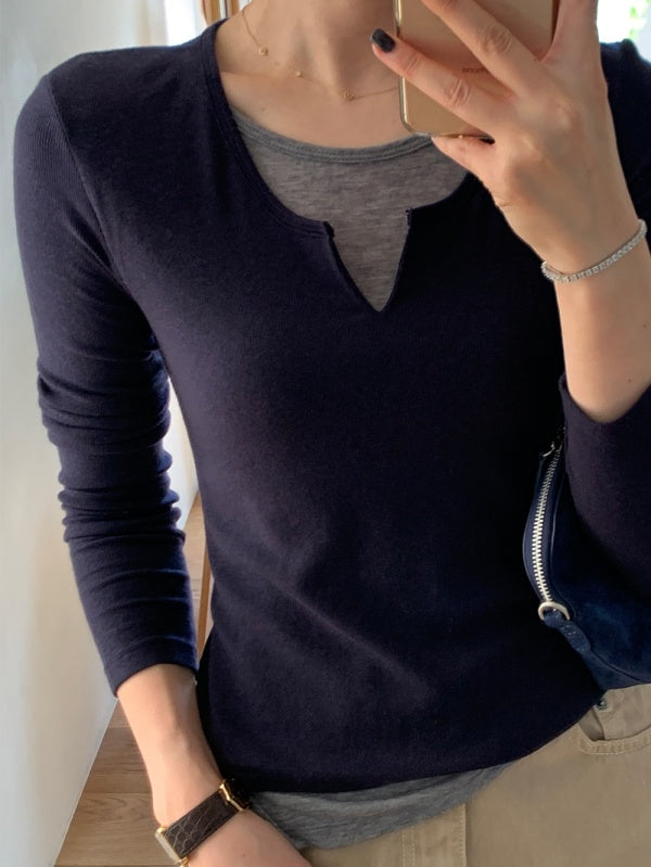 【HER&SHE 2025AW】Scoop Layered T-Shirt