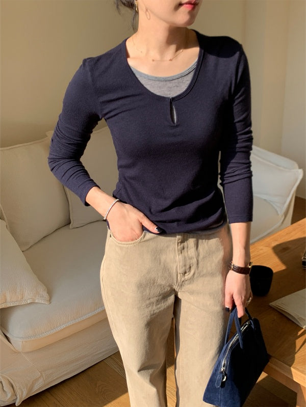 【HER&SHE 2025AW】Scoop Layered T-Shirt