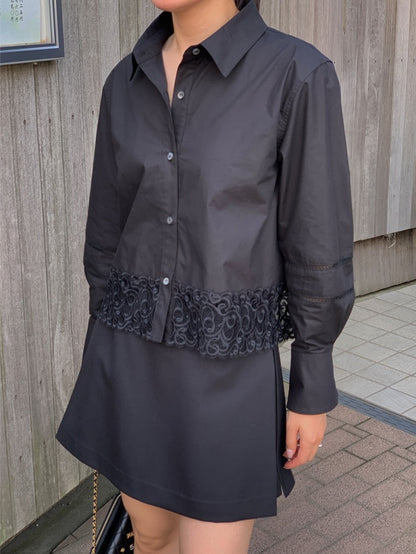 [HER&SHE 2025AW] A Lace Bell Shirt 