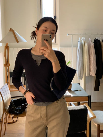 [HER&SHE 2025AW] Scoop Layered T-Shirt