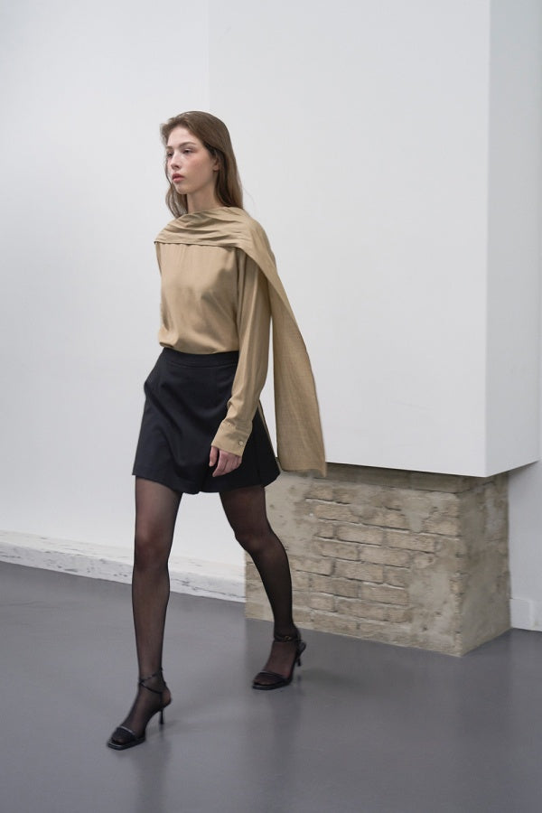 【HER&SHE 2025AW】Side Slit Skirt Pants (Wool blend ver)