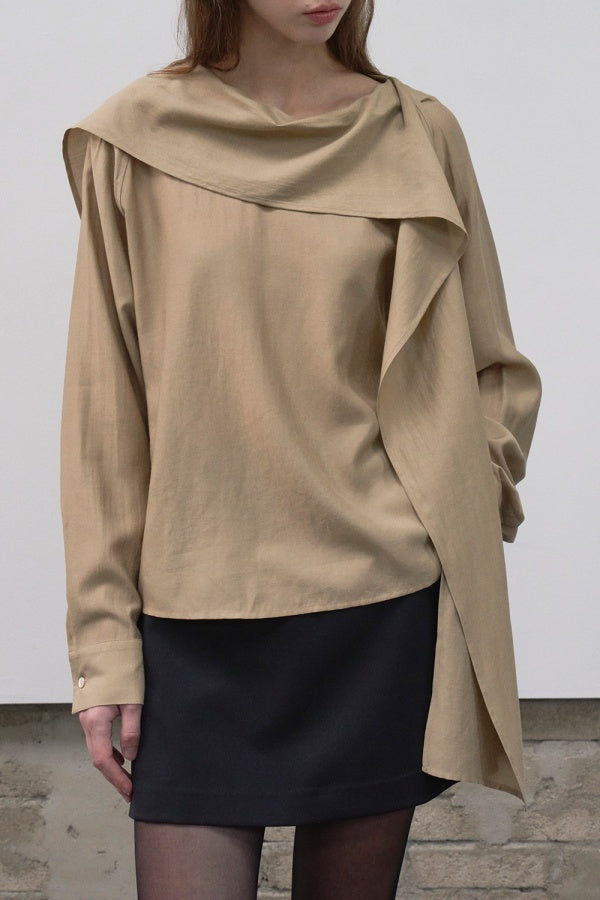 【HER&SHE 2025AW】Soft-belted Tie Blouse