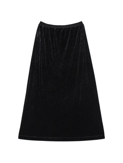 [HER&SHE 2025AW] Velvet Cozy Long Skirt