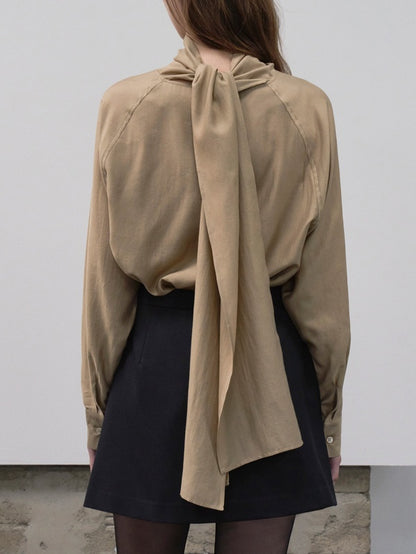 [HER&SHE 2025AW] Soft-belted Tie Blouse 