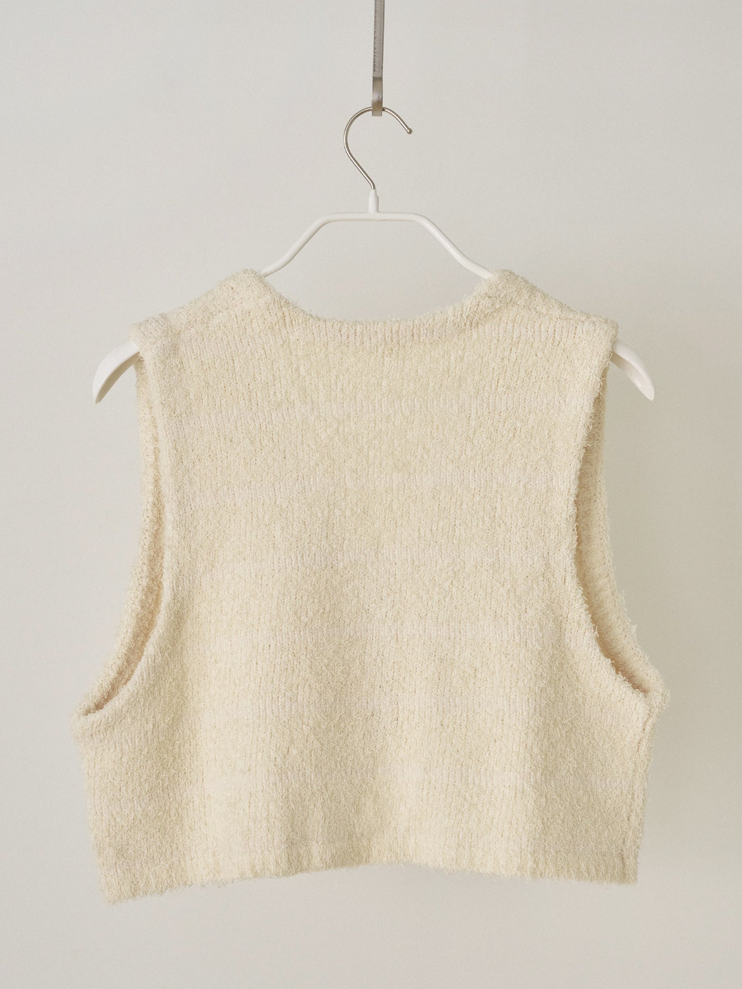 Sleeveless Button Cardigan - Beige