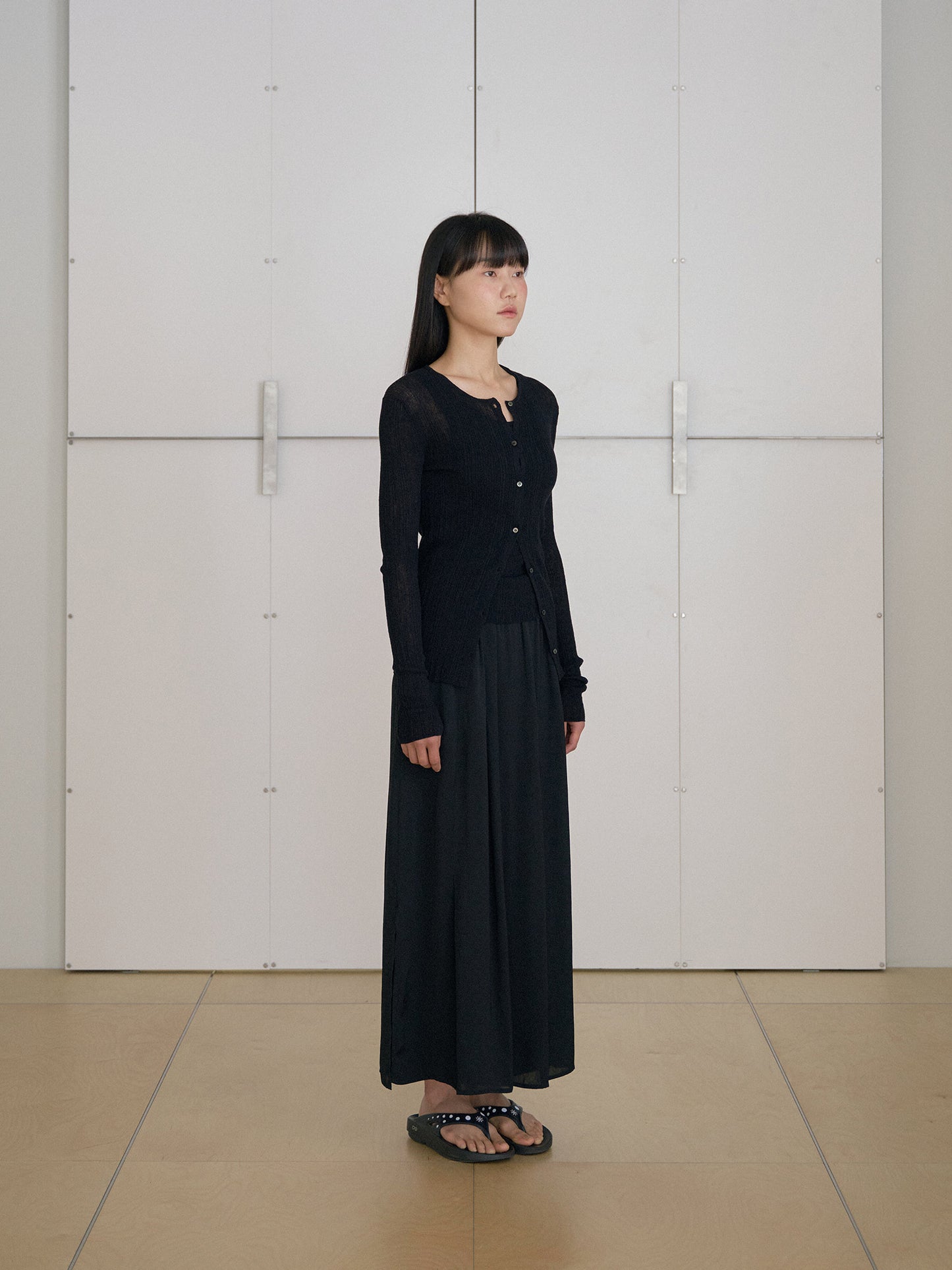 Multi Rib Cardigan - Black