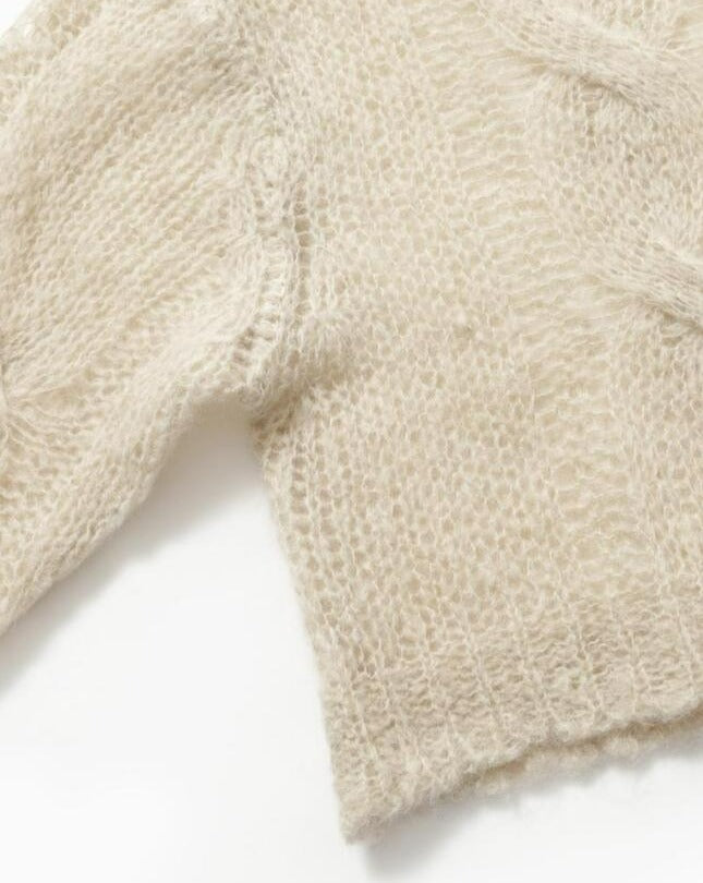 [MORE THAN YESTERDAY] Mohair Chunky Braid Crop Knit