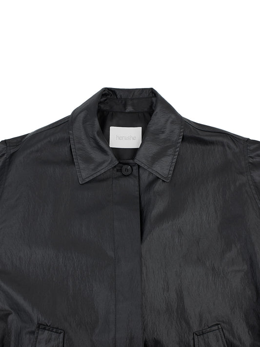 Back Cape Trench Coat