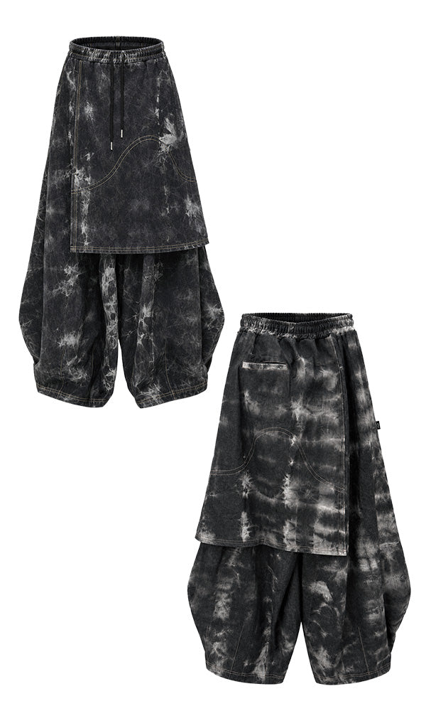 Reculer Pipe dyed denim skirt pants(ブラック) 商品画像6/6