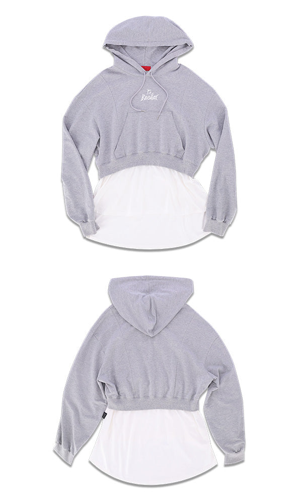【Reculer レキュリー】Layered Hoodie Gray
