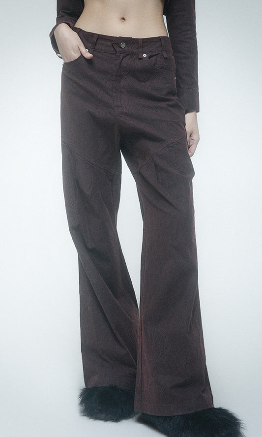 【Reculer レキュリー】Wrinkle Skirt pants Burgundy