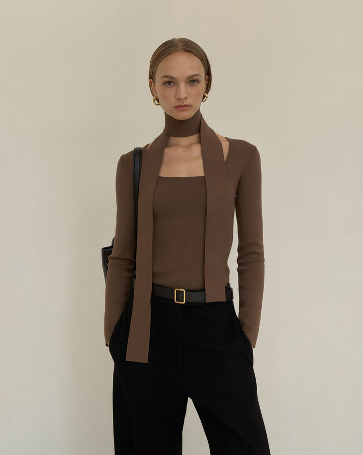 [Ready to ship] [BLOSSOM H COMPANY 2024AW] OT SQUARE-NECK KNIT