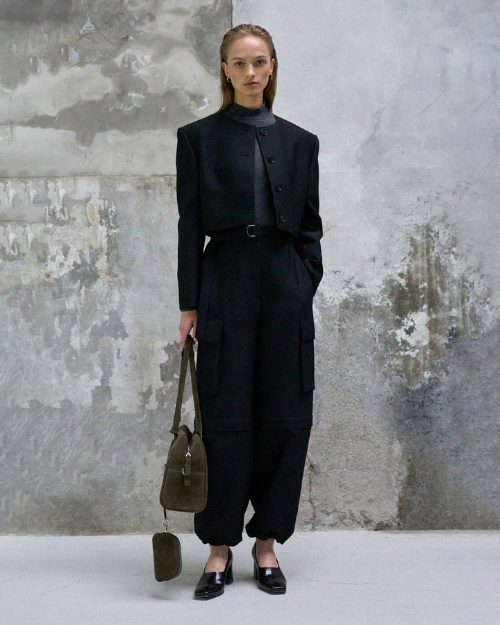 [Ready to ship] [BLOSSOM H COMPANY 2024AW] DEW WOOL SILK CARGO PANTS