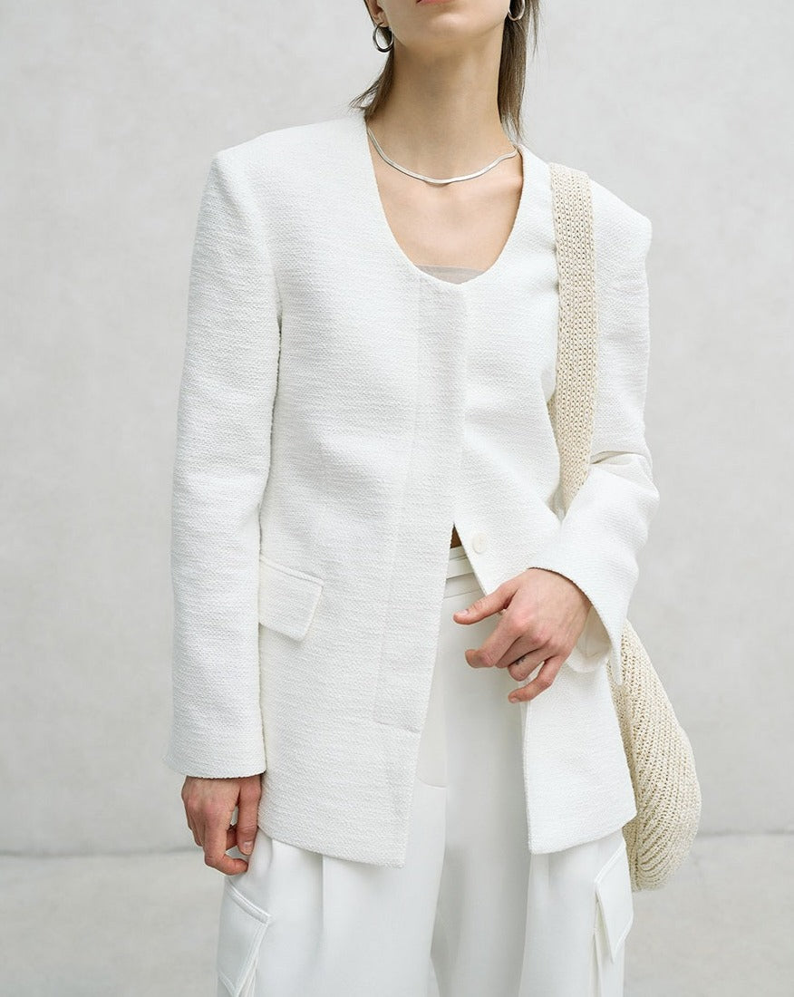 [BLOSSOM H COMPANY 2024SS] SUMMER TWEED SCOOP-NECK JACKET
