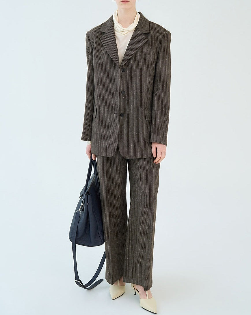 【BLOSSOM H COMPANY 2024SS】NEP WOOL THREE-BUTTON JACKET