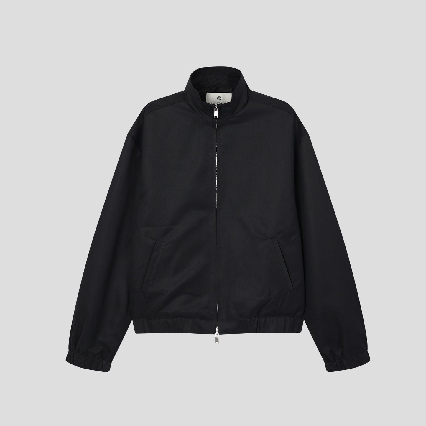 Stand Collar Zip-Up Blouson BLACK フロントスタイル