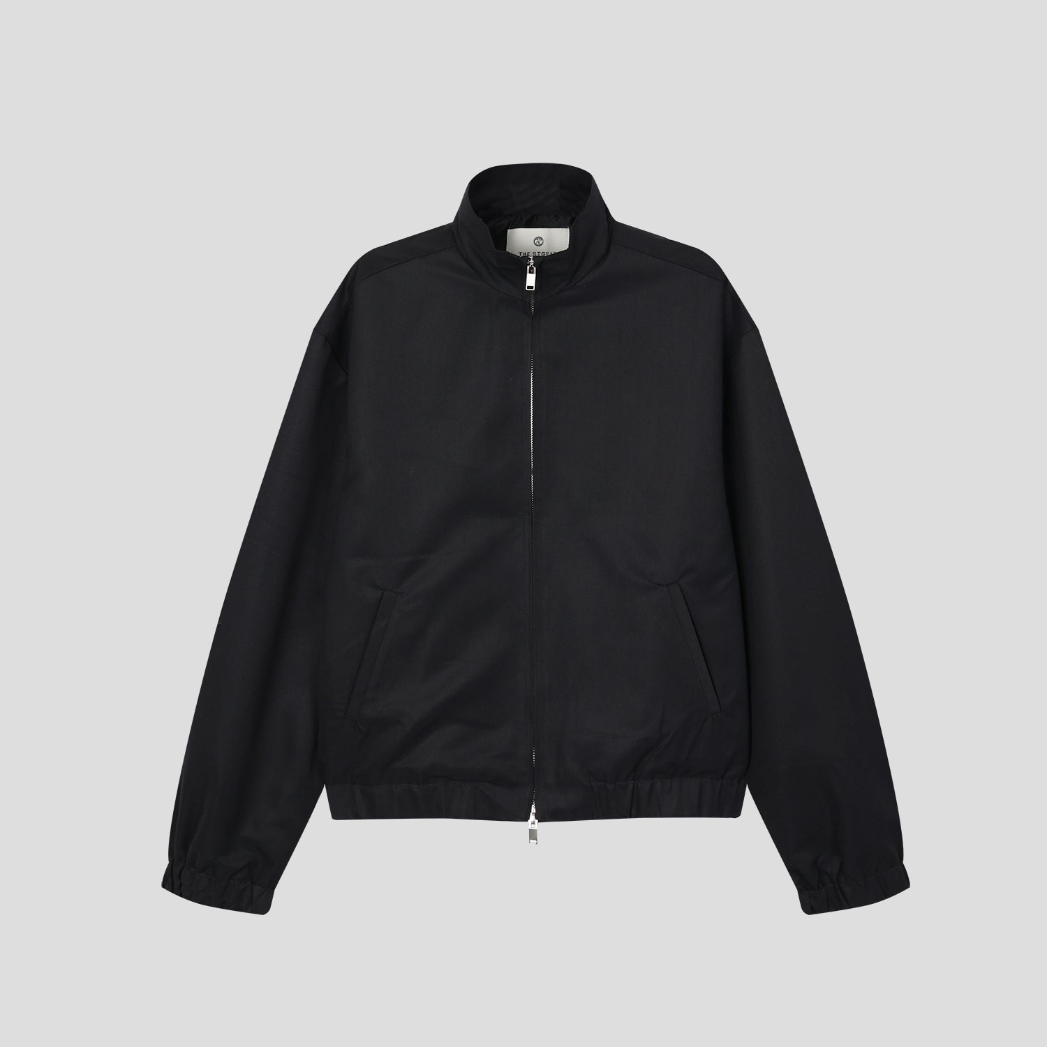 Stand Collar Zip-Up Blouson BLACK フロントスタイル