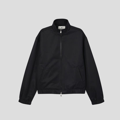 Stand Collar Zip-Up Blouson BLACK フロントスタイル