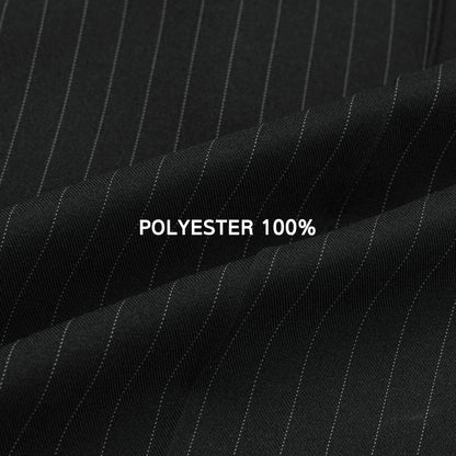 MAGNOLIA pinstripe wide-leg pleated trousers fabric closeup
