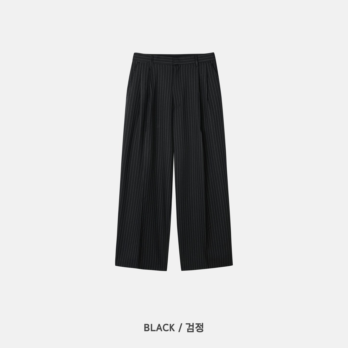 MAGNOLIA pinstripe wide-leg pleated trousers - STRIPE BLACK, flat lay