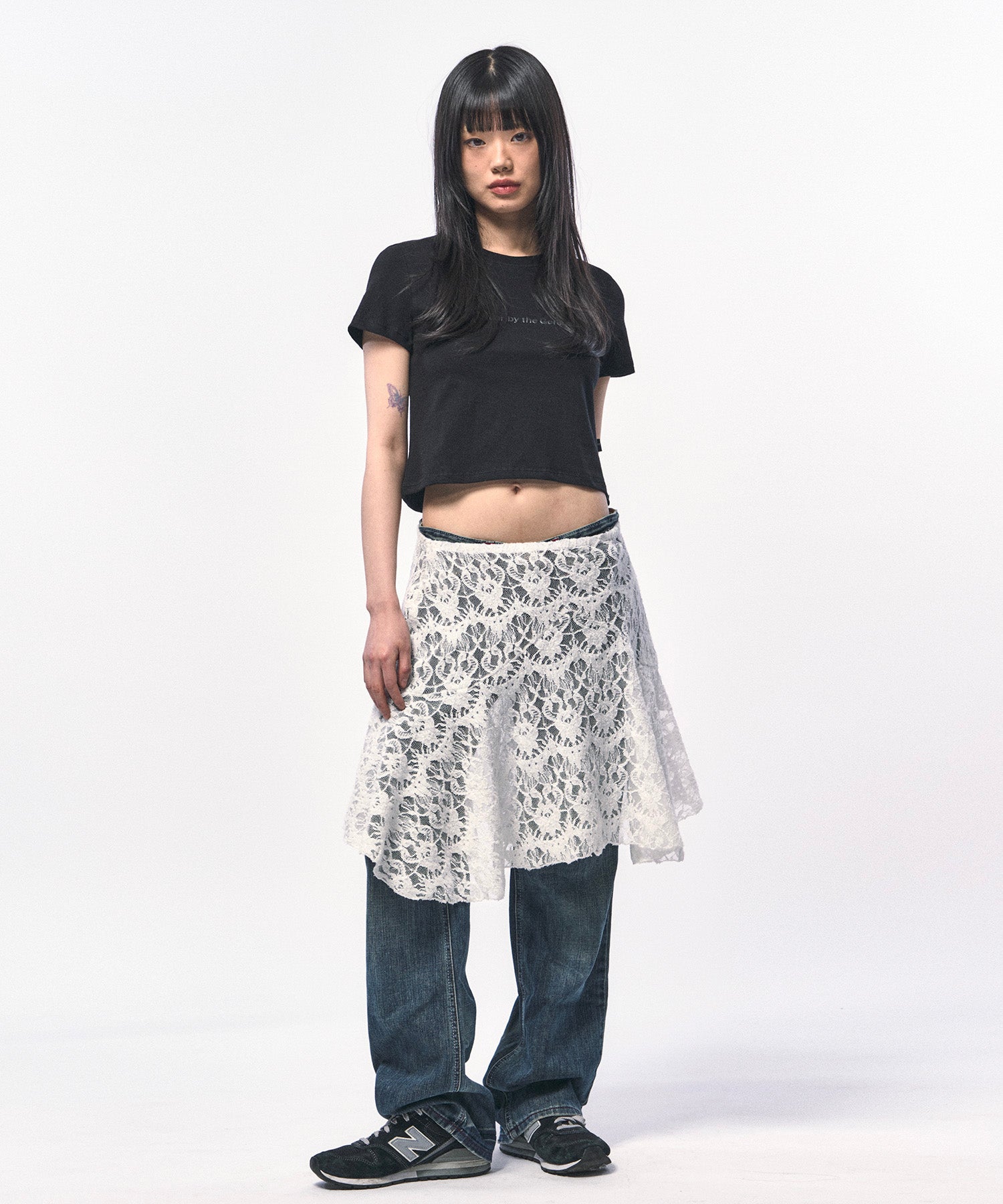 c wear crop t shirt black 韓国モード トップス