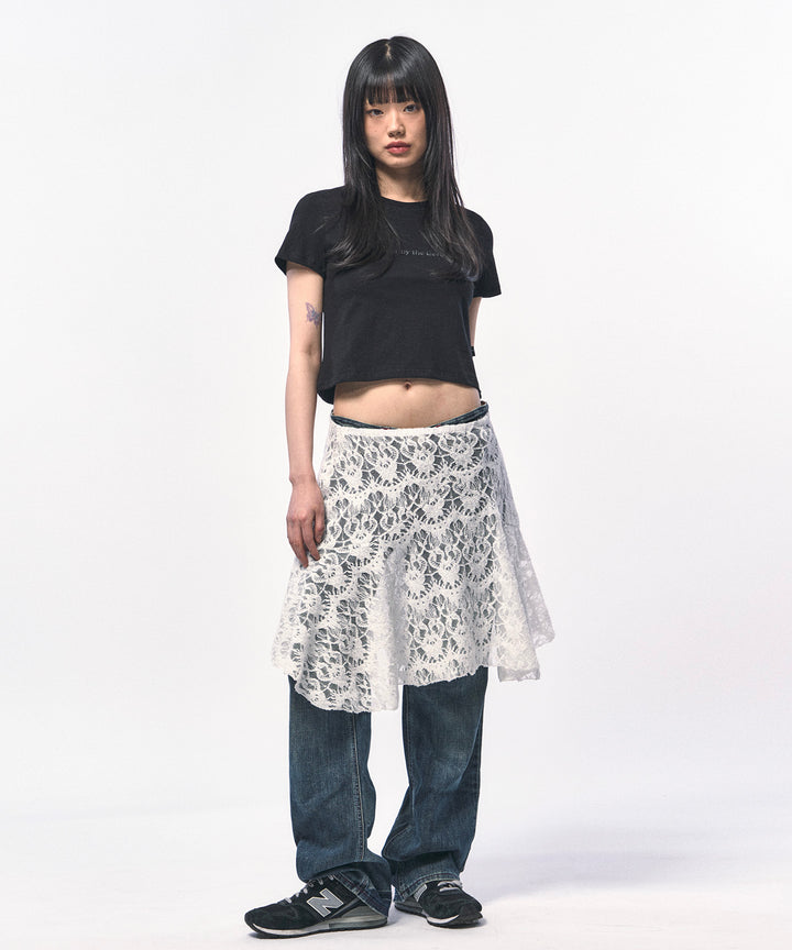 【C Wear シーウエア】C Wear CROP T-SHIRT BLACK