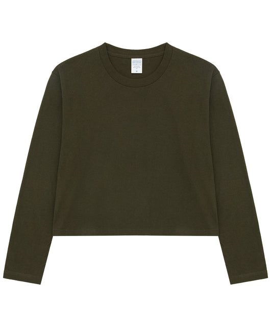 c wear mens crop long sleeve t shirt khaki 韓国ファッション コーデ 