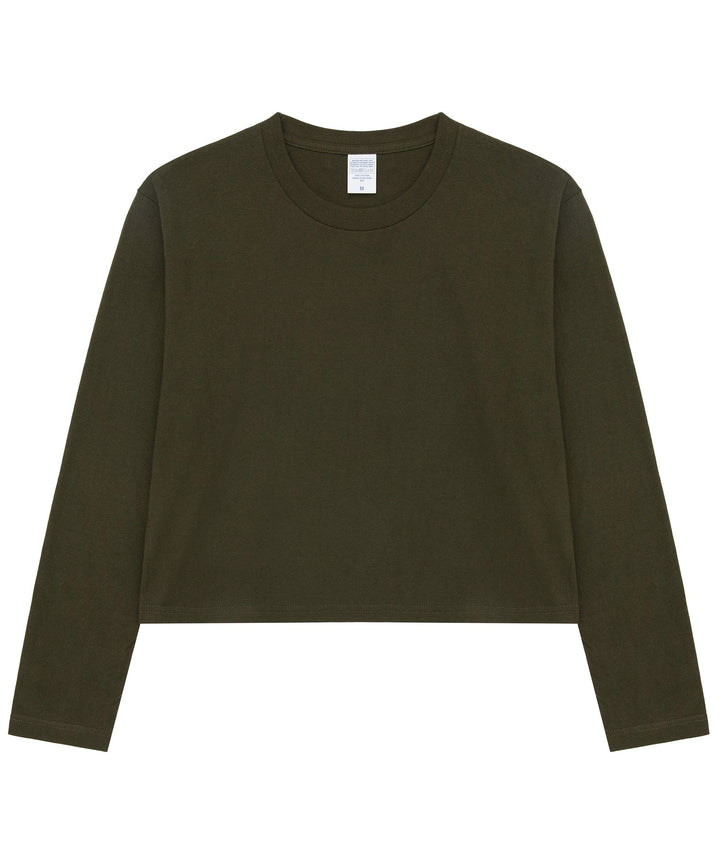 【C Wear シーウエア】MEN'S CROP LONG SLEEVE T-SHIRT KHAKI
