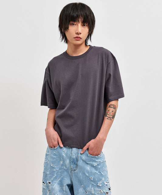 [C Wear] MEN'S CROP T-SHIRT CHARCOAL
