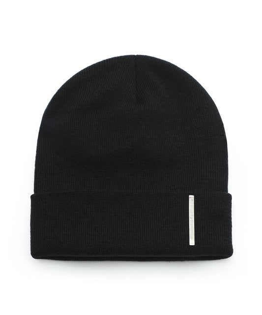 c wear metal label beanie black ユニセックス 帽子 韓国ファッション