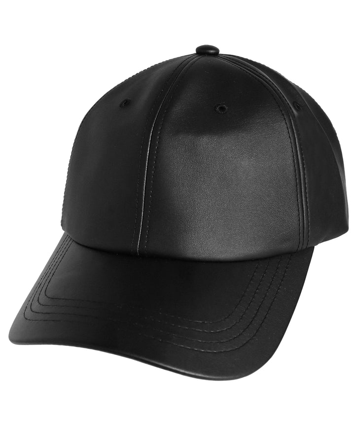 【C Wear シーウエア】OVERSIZED LEATHER BALL CAP BLACK
